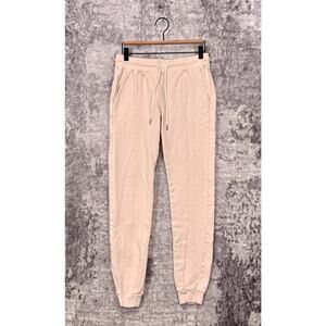 MATE The Label Pants Small Womens Ivory Terry Cloth Drawstring Waist Jogger